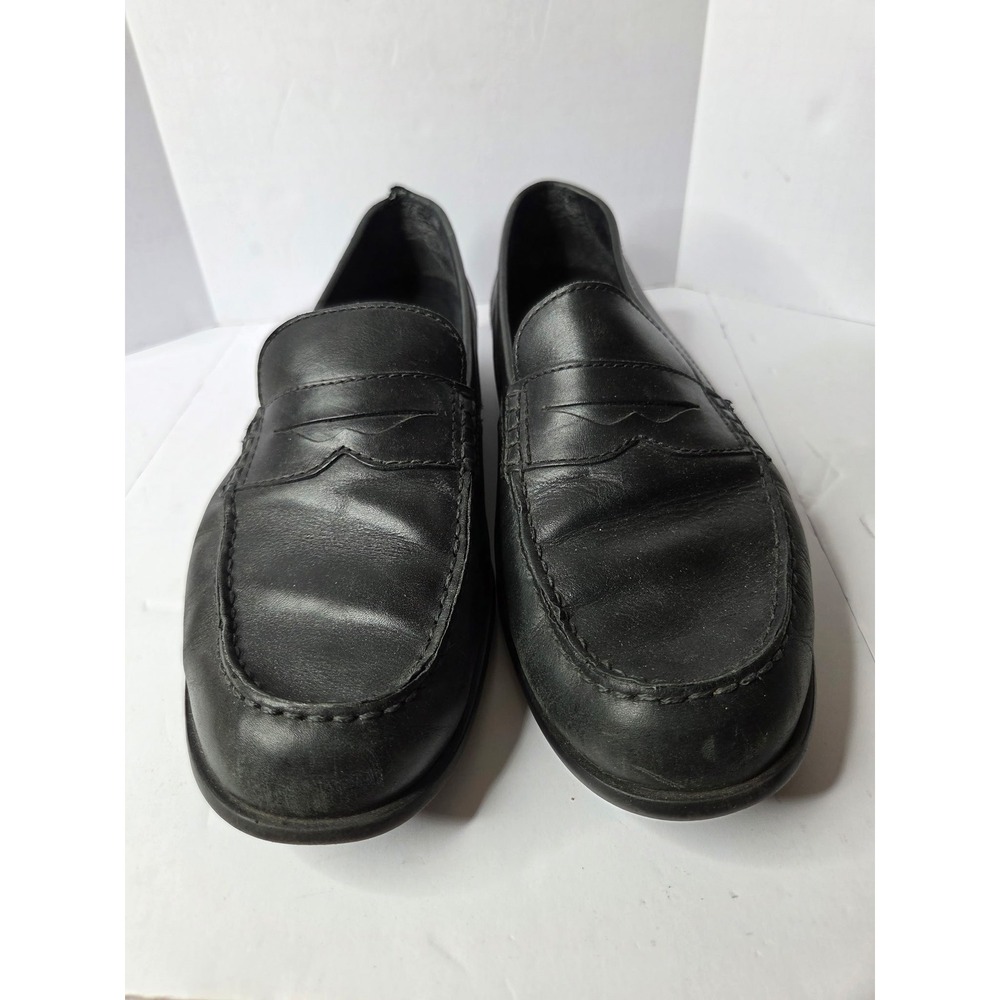 Rockport Mens Black Leather Penny Loafers truTECH Slip On Dress Shoes H79444 12M